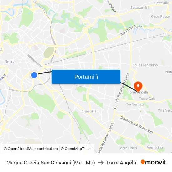 Magna Grecia-San Giovanni (Ma - Mc) to Torre Angela map
