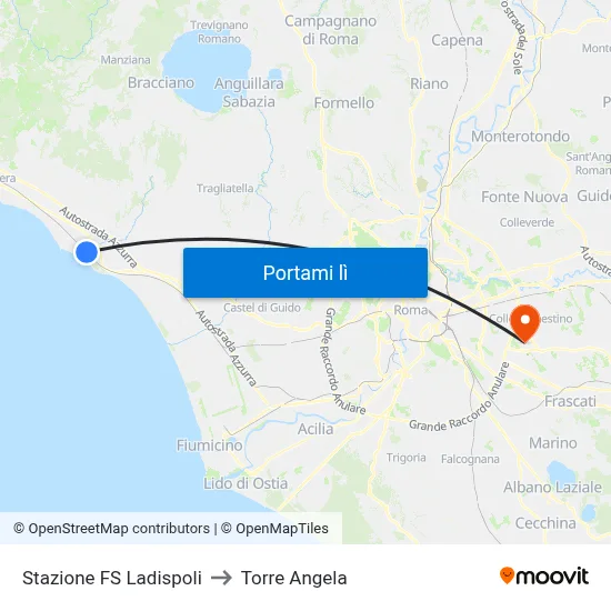 Stazione FS Ladispoli to Torre Angela map