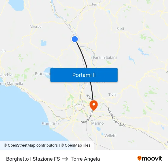 Borghetto | Stazione FS to Torre Angela map