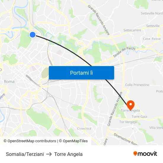 Somalia/Terziani to Torre Angela map