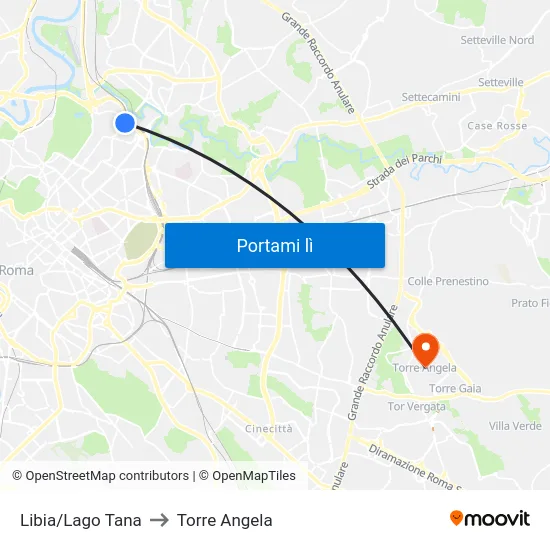 Libia/Lago Tana to Torre Angela map