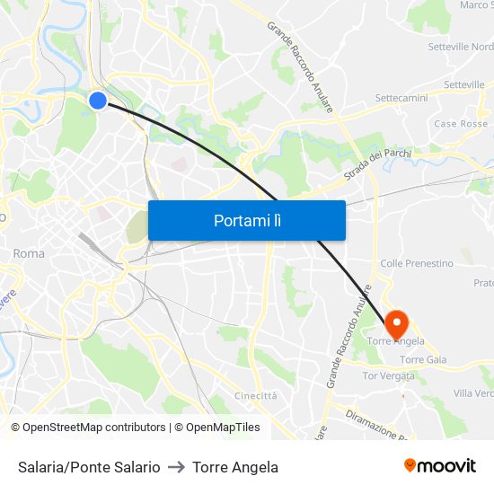 Salaria/Ponte Salario to Torre Angela map