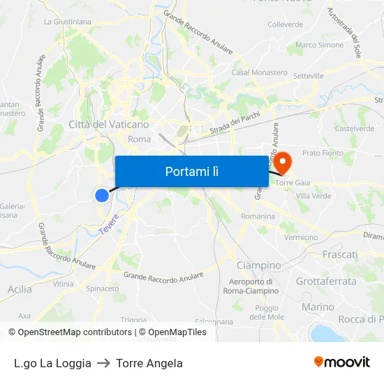 L.go La Loggia to Torre Angela map