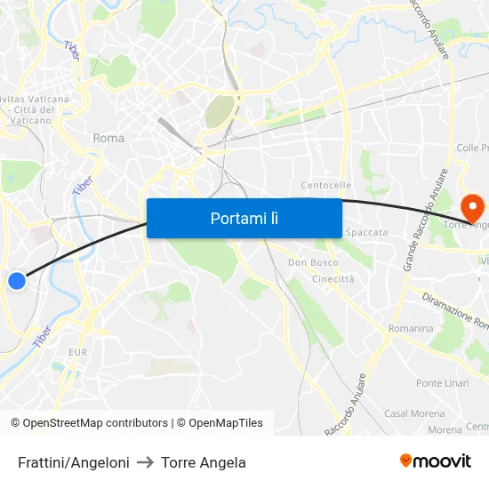 Frattini/Angeloni to Torre Angela map