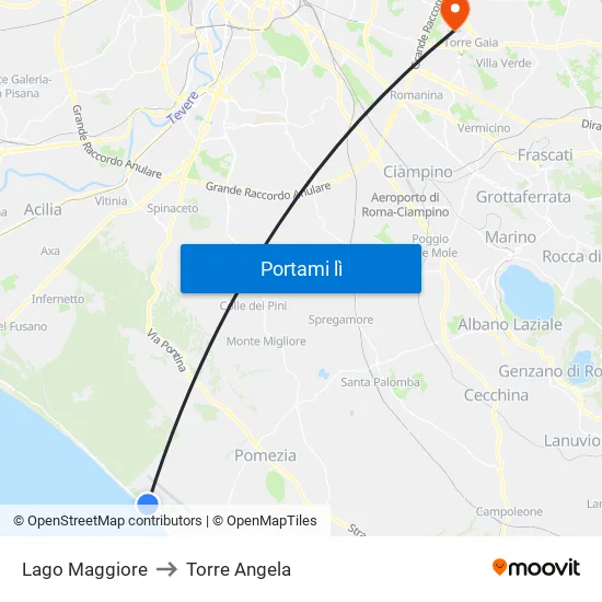 Lago Maggiore to Torre Angela map