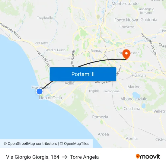 Via Giorgio Giorgis, 164 to Torre Angela map