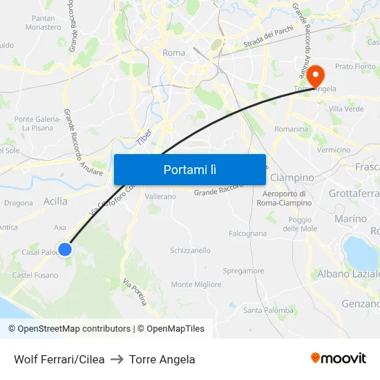 Wolf Ferrari/Cilea to Torre Angela map