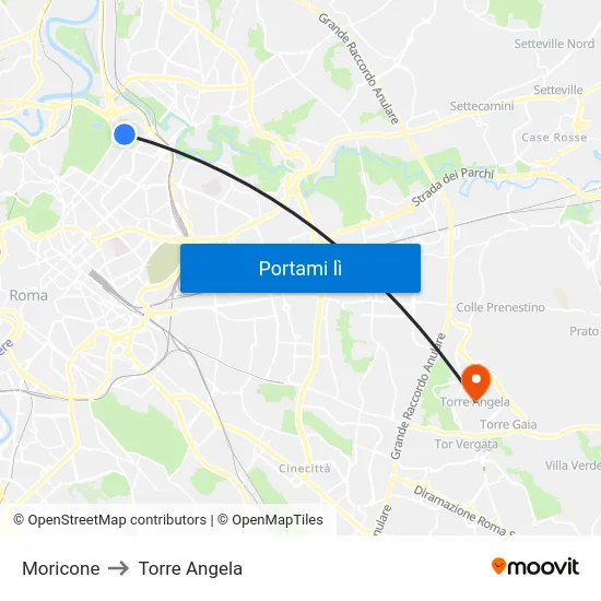 Moricone to Torre Angela map