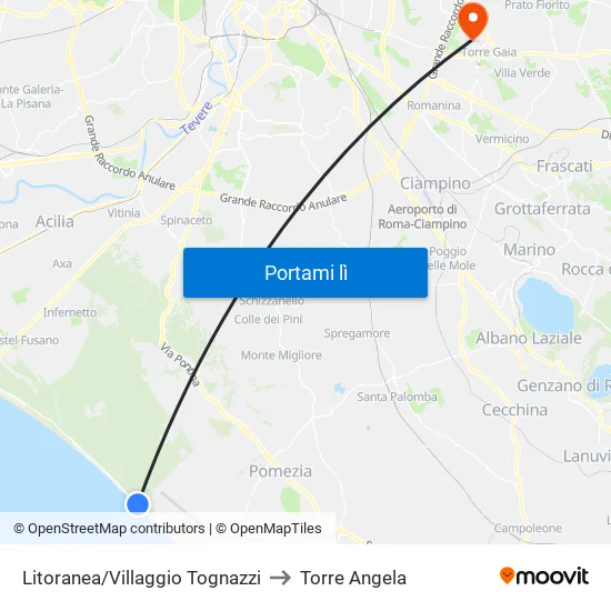 Litoranea/Villaggio Tognazzi to Torre Angela map