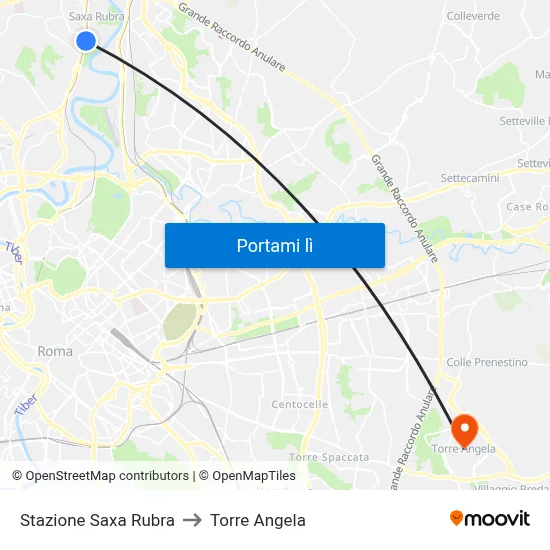 Stazione Saxa Rubra to Torre Angela map