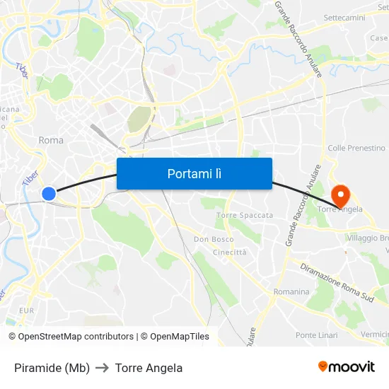 Piramide (Mb) to Torre Angela map