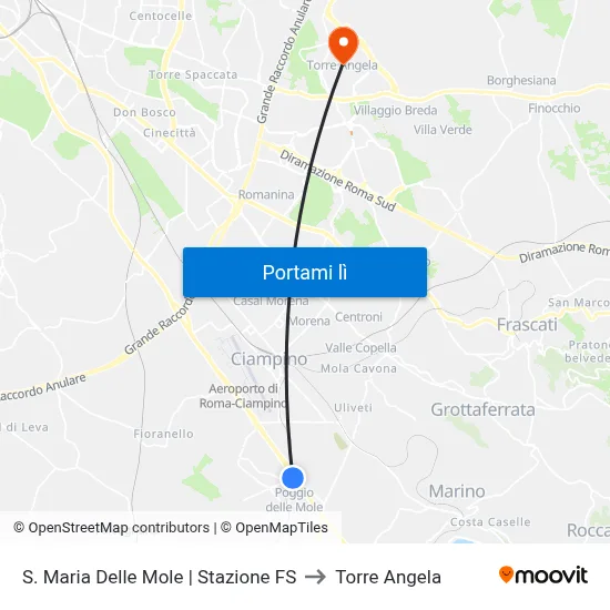 S. Maria Delle Mole | Stazione FS to Torre Angela map
