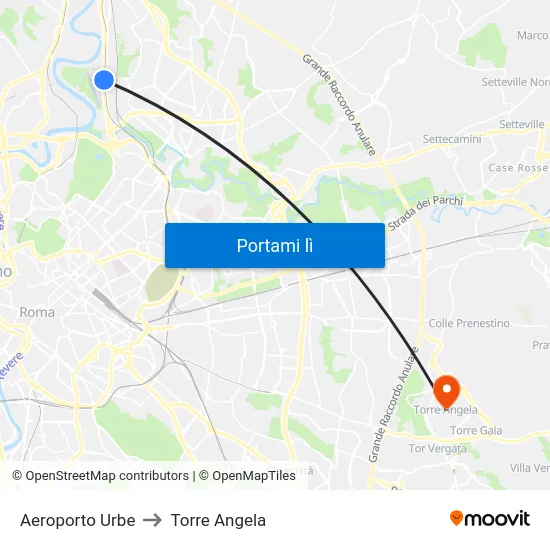 Aeroporto Urbe to Torre Angela map