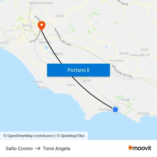Salto Covino to Torre Angela map