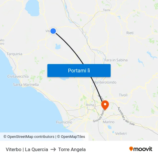 Viterbo | La Quercia to Torre Angela map