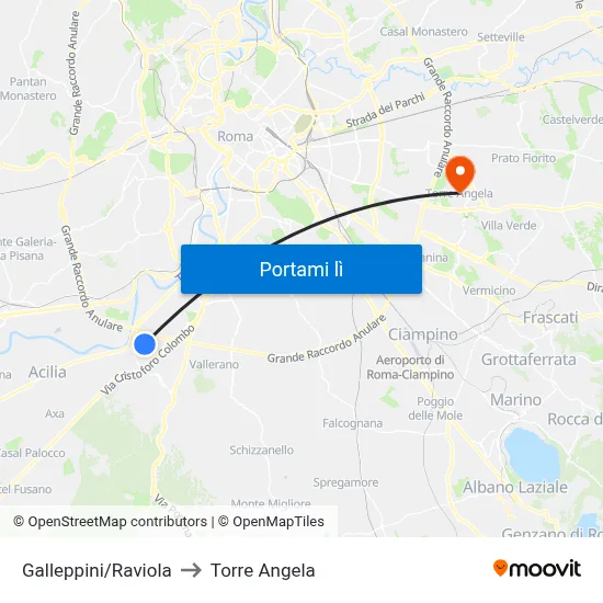 Galleppini/Raviola to Torre Angela map