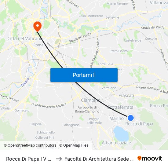 Rocca Di Papa | Via Frascati Via Castelli to Facoltà Di Architettura Sede Di Via A. Gramsci “Valle Giulia” map