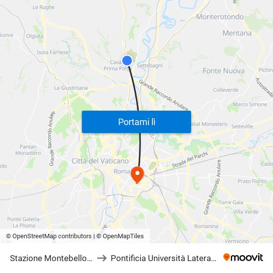 Stazione Montebello (Rv) to Pontificia Università Lateranense map