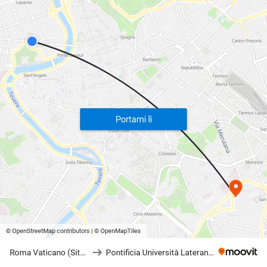 Roma Vaticano (Sitbus) to Pontificia Università Lateranense map