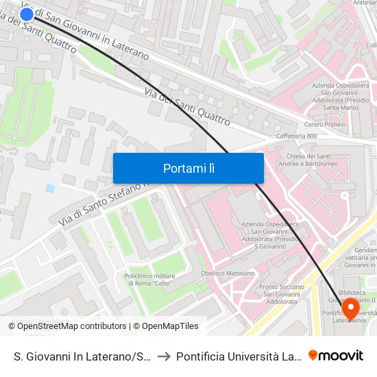 S. Giovanni In Laterano/S. Clemente to Pontificia Università Lateranense map