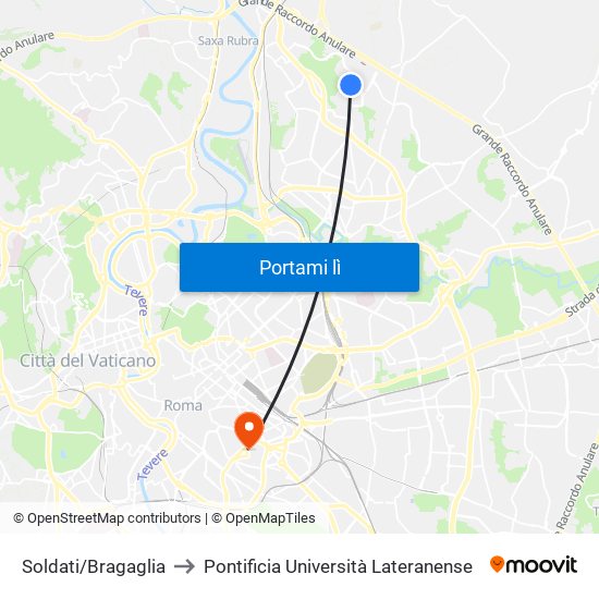 Soldati/Bragaglia to Pontificia Università Lateranense map