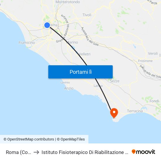 Roma (Cornelia) to Istituto Fisioterapico Di Riabilitazione Clara Franceschini map