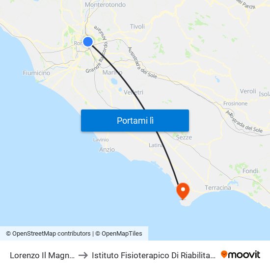 Lorenzo Il Magnifico/Stamira to Istituto Fisioterapico Di Riabilitazione Clara Franceschini map