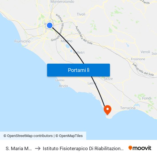 S. Maria Maggiore to Istituto Fisioterapico Di Riabilitazione Clara Franceschini map