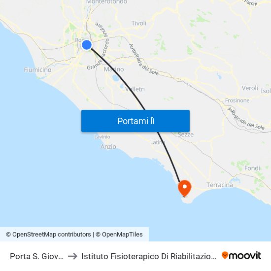 Porta S. Giovanni (Ma) to Istituto Fisioterapico Di Riabilitazione Clara Franceschini map