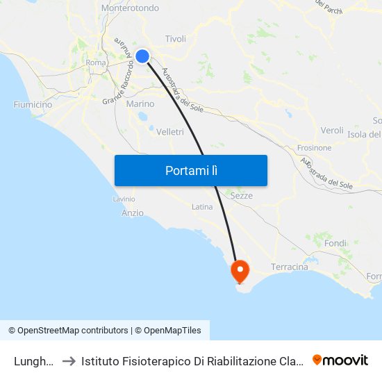 Lunghezza to Istituto Fisioterapico Di Riabilitazione Clara Franceschini map