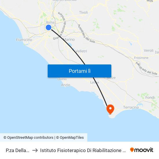 P.za Della Radio to Istituto Fisioterapico Di Riabilitazione Clara Franceschini map