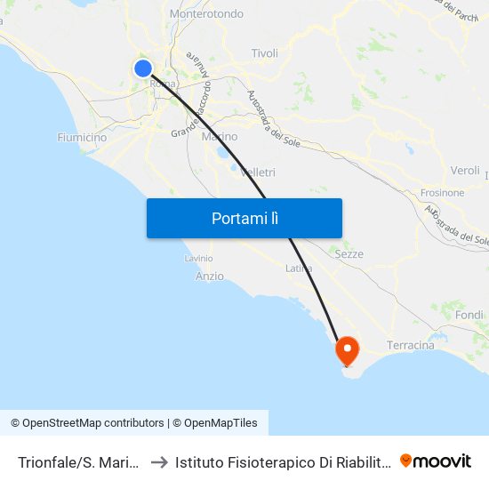 Trionfale/S. Maria Della Pietà (H) to Istituto Fisioterapico Di Riabilitazione Clara Franceschini map