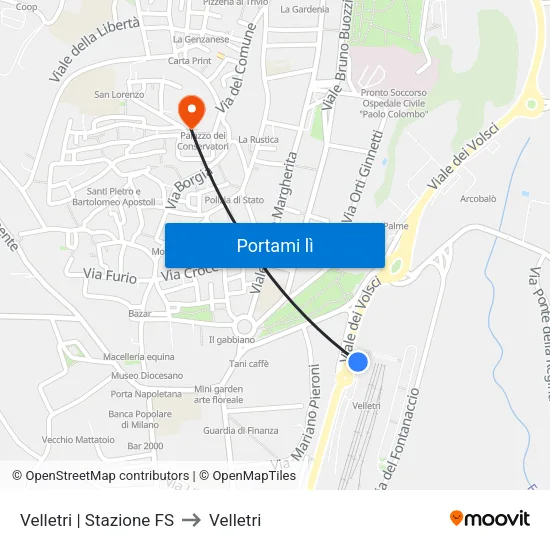 Velletri | Stazione FS to Velletri map