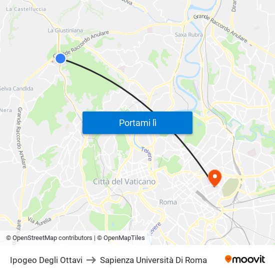 Ipogeo Degli Ottavi to Sapienza Università Di Roma map