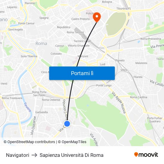 Navigatori to Sapienza Università Di Roma map