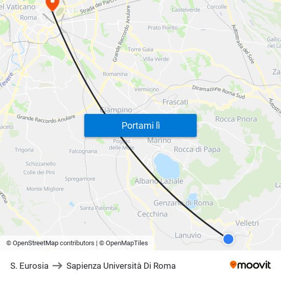 S. Eurosia to Sapienza Università Di Roma map