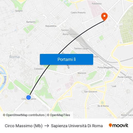 Circo Massimo (Mb) to Sapienza Università Di Roma map