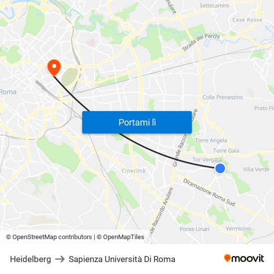 Heidelberg to Sapienza Università Di Roma map