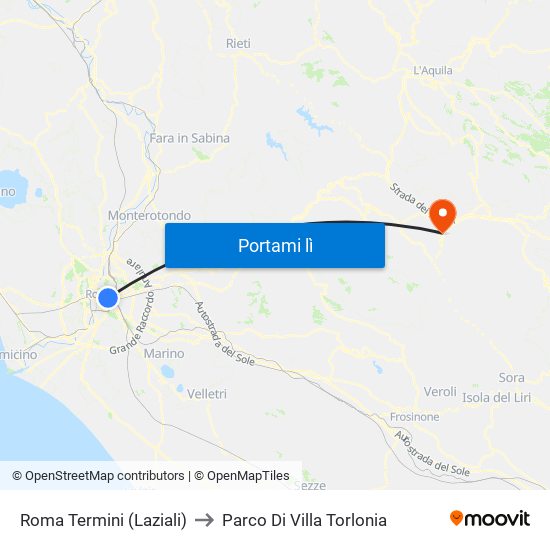 Roma Termini (Laziali) to Parco Di Villa Torlonia map