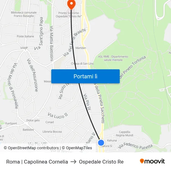 Roma | Capolinea Cornelia to Ospedale Cristo Re map
