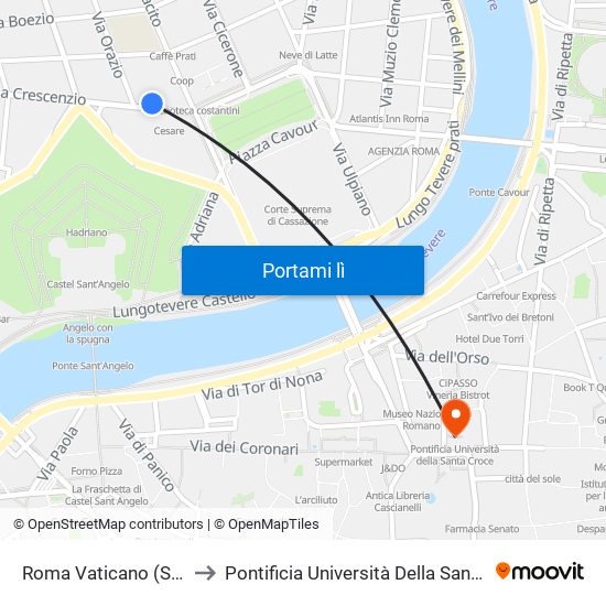 Roma Vaticano (Sitbus) to Pontificia Università Della Santa Croce map