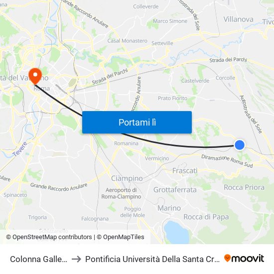 Colonna Galleria to Pontificia Università Della Santa Croce map