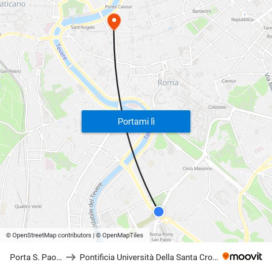 Porta S. Paolo to Pontificia Università Della Santa Croce map