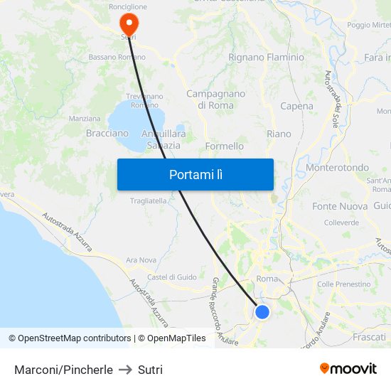 Marconi/Pincherle to Sutri map