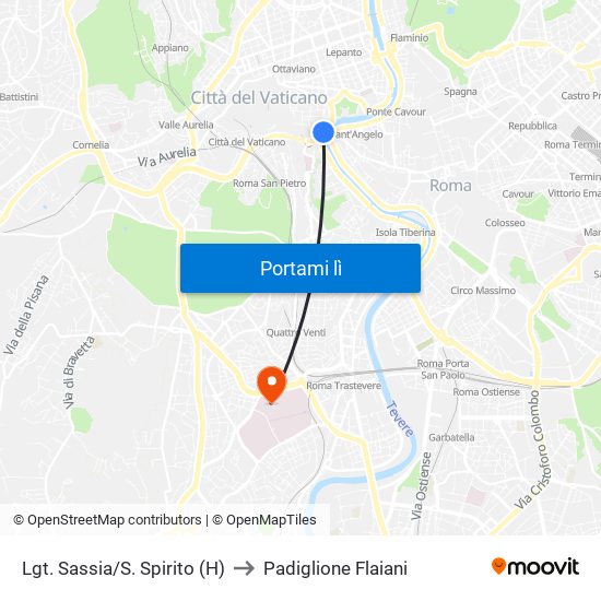 Lgt. Sassia/S. Spirito (H) to Padiglione Flaiani map