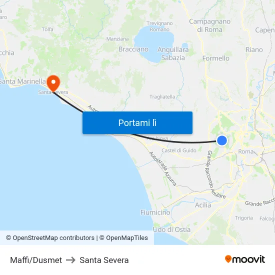 Maffi/Dusmet to Santa Severa map