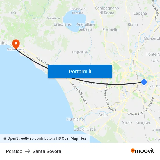 Persico to Santa Severa map