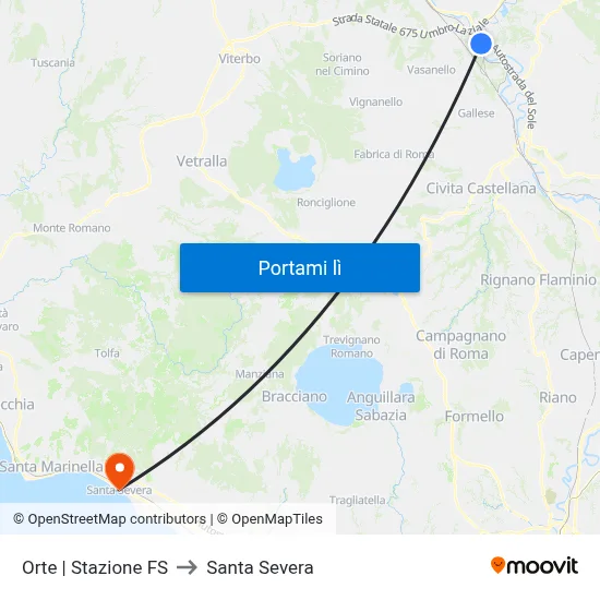 Orte | Stazione FS to Santa Severa map
