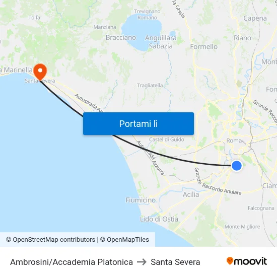 Ambrosini/Accademia Platonica to Santa Severa map