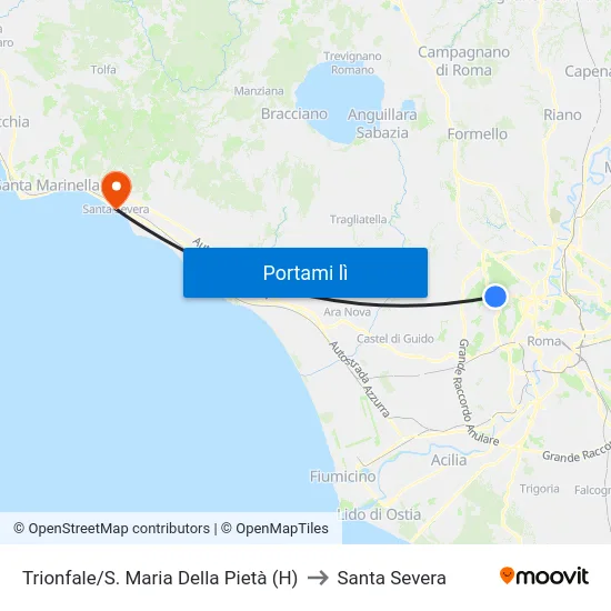 Trionfale/S. Maria Della Pietà (H) to Santa Severa map